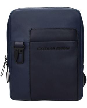 Piquadro Blue Leather Crossbody Bag