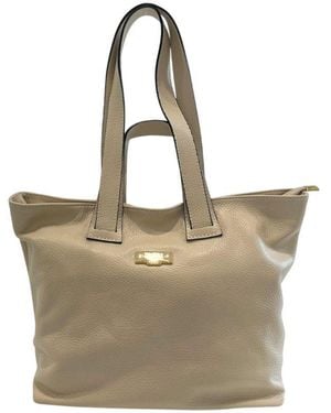 Baldinini Beige Leather Shoulder Bag - Grey