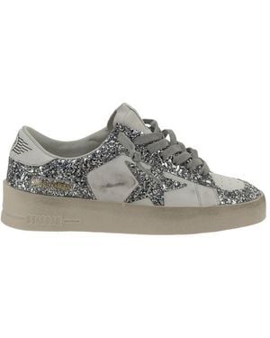 Golden Goose Grey Calf Leather Bos Taurus Low Top Trainers
