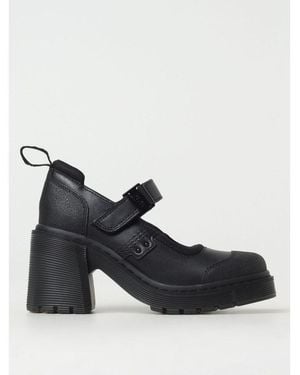 Dr. Martens Black Leather Platform Court Shoes