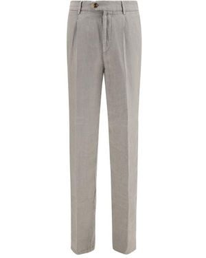 Brunello Cucinelli Gray Linen Casual Pants