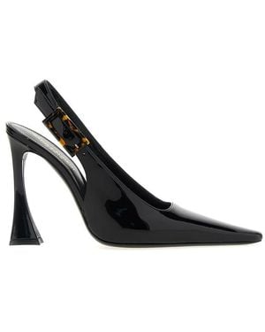 Saint Laurent 'dune' Leather Slingback Court Shoes - Black