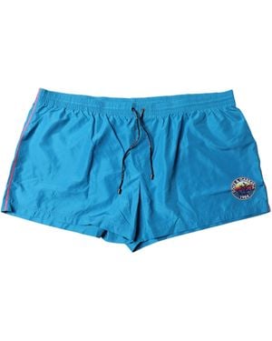 Dolce & Gabbana Turquoise Logo Beachwear Shorts 2pc Swimwear - Blue