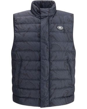 Etro Logo Down Vest - Blue