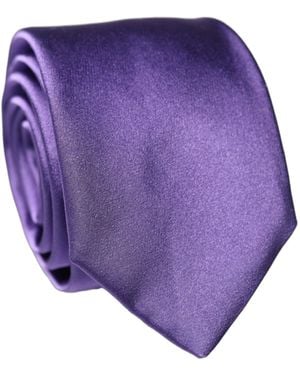 Dolce & Gabbana Satin Silk Adjustable Tied Necktie Tie - Purple
