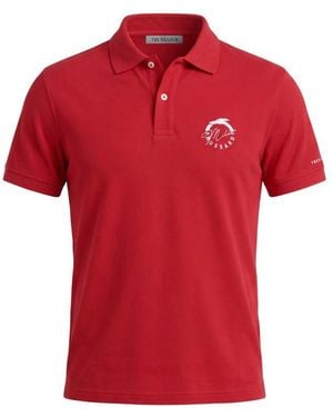 Trussardi Beachwear Cotton Polo Shirt - Red