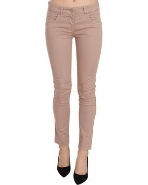 Cristinaeffe Low Waist Slim Fit Skinny Cotton Trousers - White