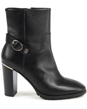 Tommy Hilfiger Black Leather Ankle Boots