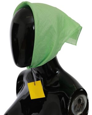 Versace Apple Linen Square Foulard Head Wrap Scarf - Green