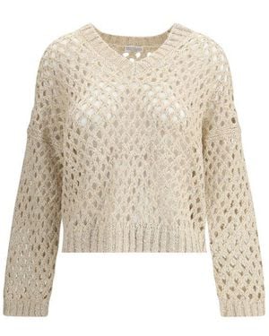 Brunello Cucinelli Mesh Jumper - Natural