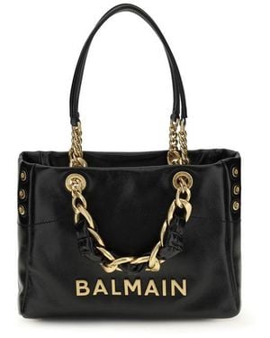 Balmain Black Calf Leather Bos Taurus Shoulder Bag