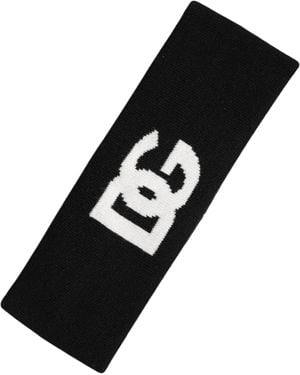 Dolce & Gabbana Cashmere Logo Head Band Hat - Black