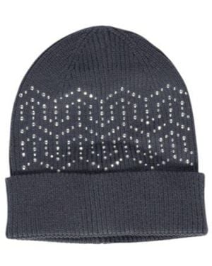 Pieces Grey Polyester Hat - Blue