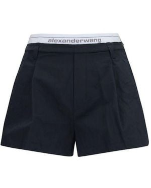Alexander Wang Black Cotton Bermuda Shorts - Blue