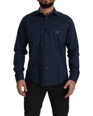 Roberto Cavalli Elegance Cotton Dress Shirt - Blue
