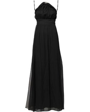 MARCIANO BY GUESS Black Tulle Pearl Sleeveless Long Gown Dress