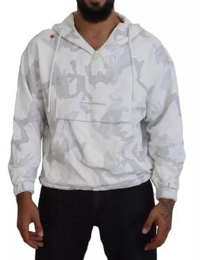 Dolce & Gabbana White Camouflage Hooded Sweatshirt Jumper - Grey