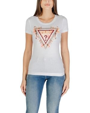 Guess White Cotton T - Blue
