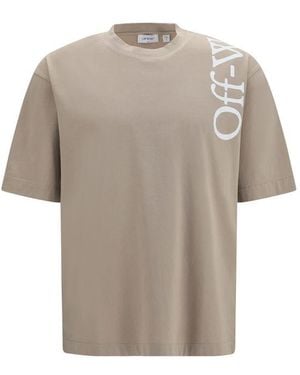 Off-White c/o Virgil Abloh Beige Cotton T-shirt - L - Grey