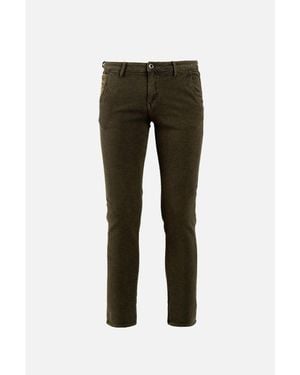 Gas Brown Cotton Casual Pants - Gray