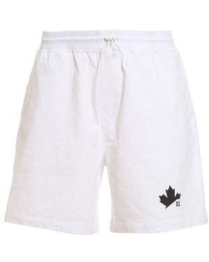 DSquared² D2 Leaf Shorts - White