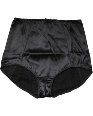 Dolce & Gabbana Black Silk Blend High Waist Girdle Panty Underwear