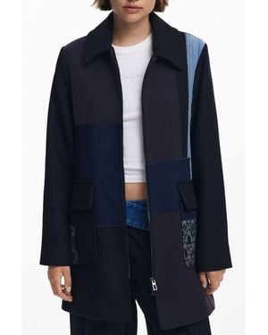 Desigual Black Cotton Jacket - Blue