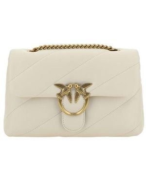 Pinko Love Classic Shoulder Bag - Natural