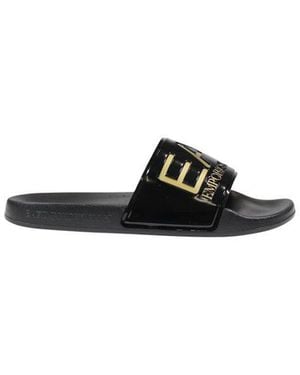 EA7 Bicolour Pvc Slippers - Black