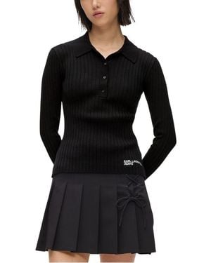 KARL LAGERFELD Viscose Long Sleeve T-Shirt - Black