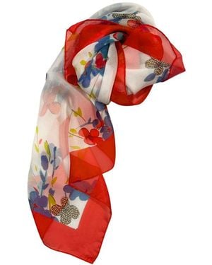 Borbonese Red Silk Scarf