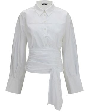 7FOR White Cotton Dress Shirt - Gray
