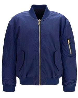 Balmain Blue Polyamide Bomber