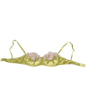 Dolce & Gabbana Silk Satin Lace Padded Balconnet Underwear Elastane Clothing - Green
