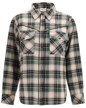 P.A.R.O.S.H. Bicolor Cotton Pattern Shirt - Gray