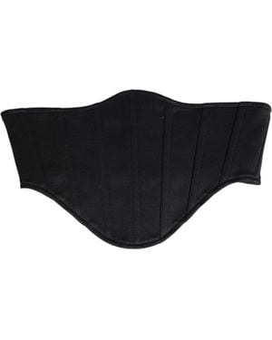 Dolce & Gabbana Black Cotton Waist Tuxedo Belt Cummerbund