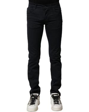 Dolce & Gabbana Black Cotton Slim Fit Men Denim Jeans