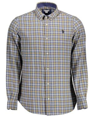 U.S. POLO ASSN. Blue Cotton Men's Shirt - Grey