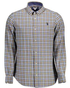 U.S. POLO ASSN. Blue Cotton Men's Shirt - Grey