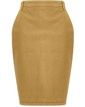 Saint Laurent Denim Pencil Skirt - Natural