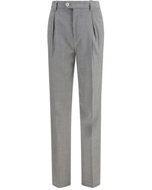 Brunello Cucinelli Gray Wool Oves Aries Dress Pants