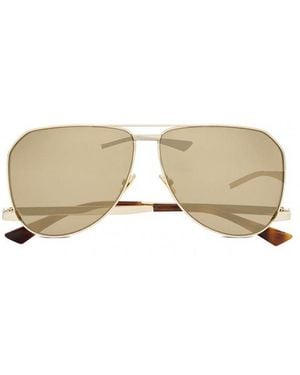 Saint Laurent Gold Metal Sunglasses - Natural