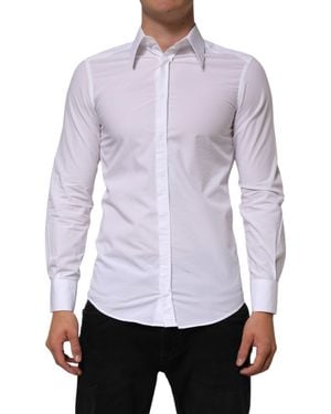 Dolce & Gabbana Cotton Martini Long Sleeve Dress Shirt - Purple
