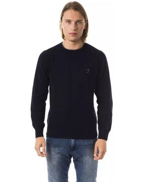 Uominitaliani Blue Wool Men Jumper