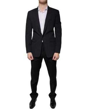 Dolce & Gabbana Black Stripe Single Breasted Formal Suit