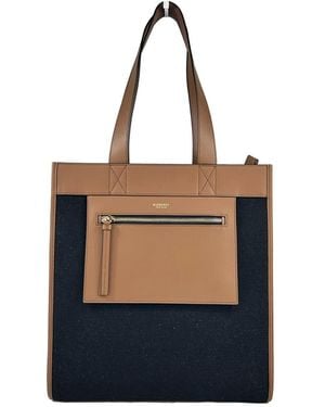 Burberry Small Pocket Tote Manzon Bag Purse - Black