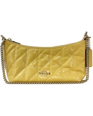 COACH Caitlin Glazed Leather Shoulder Bag - Metallic