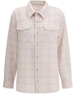 God's True Cashmere White Cashmere Pattern Shirt