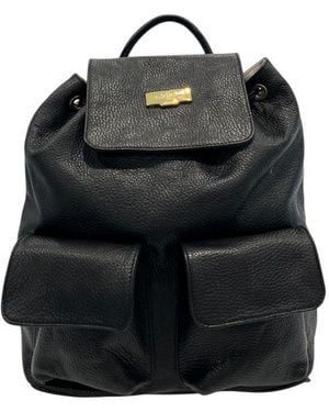 Baldinini Black Leather Backpack