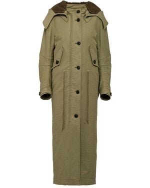Prada Single-Breasted Long Coat - Green